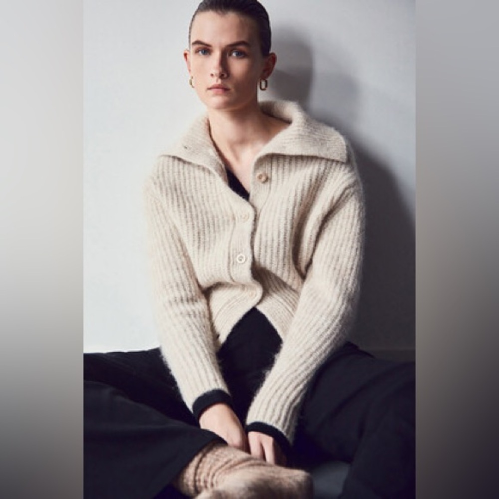 COS spread collar wool cardigan
